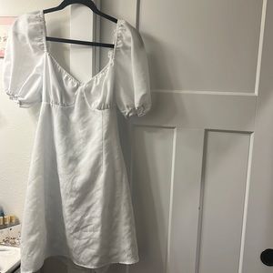 white mini dress